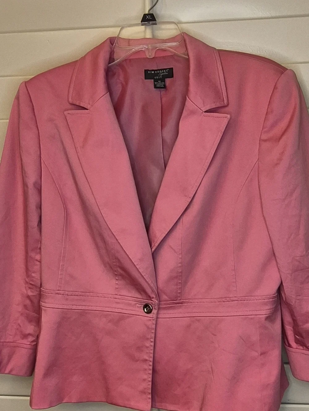 Kim Rogers Signature Suite Pink Single-Button Blazer Jacket Sz 12